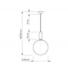 Lampada a sospensione design a sfera in vetro colore bianco ORITO D30 - Arrediorg