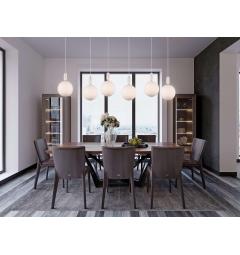 Lampada a sospensione design a sfera in vetro colore bianco ORITO D30 - Arrediorg