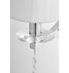 Applique lampada da parete da muro stile classico in metallo, tessuto e cristallo con un punto luce Venisia W1 colore Argento