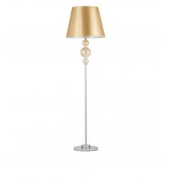 Lampada da terra struttura oro paralume bianco. BERNARDI