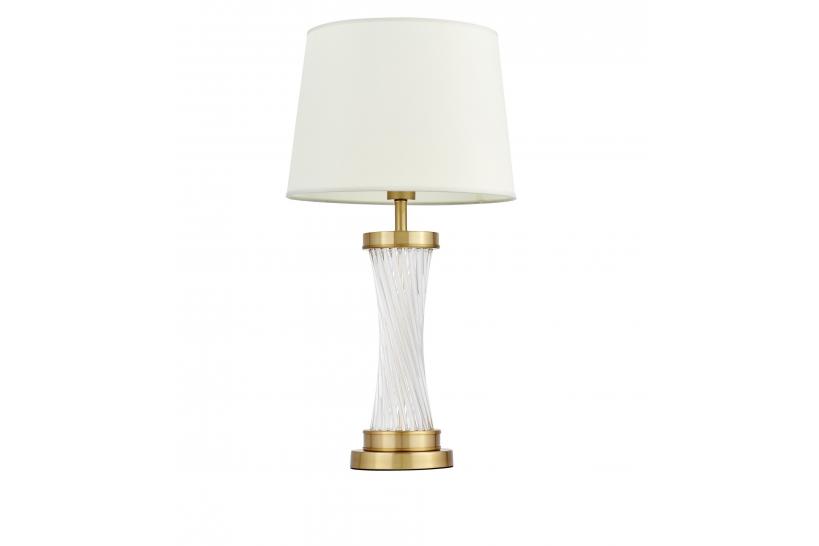 Lampada da tavolo comodino elegante originale in vetro paralume bianco