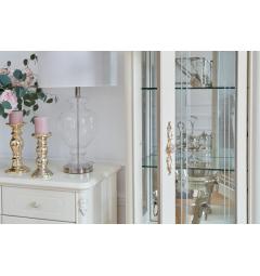 vetrina classica legno bianco avorio salotto