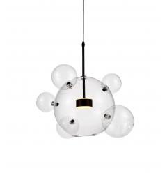 Lampada a sospensione a led con 6 bolle di vetro NERONI W6 Nero