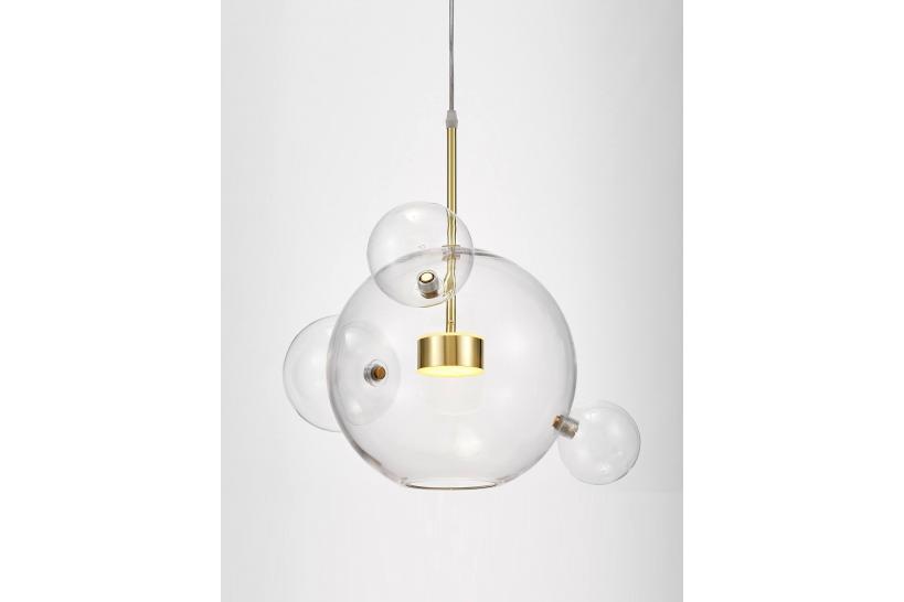 Lampada a sospensione a led con 4 bolle di vetro NERONI W4 Oro