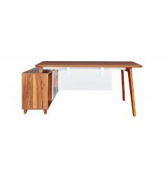 scrivania moderna legno 140 cm con mobile di servizio, cassettiera