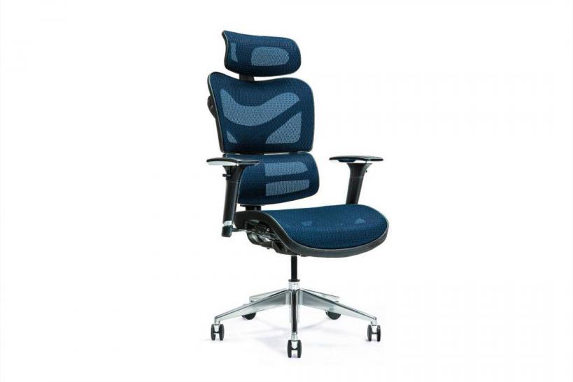 Sedia ergonomica da ufficio blu con supporto lombare ERGO-Arrediorg