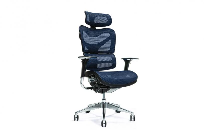 Sedia ergonomica ufficio 8 ore con supporto lombare colore blu-Arrediorg