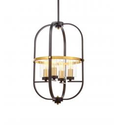 Lampadario a sospensione di metallo in colore nero con ottone MONTEREY W4