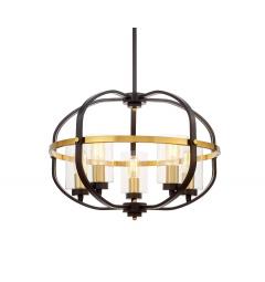 Lampadario a sospensione di metallo in colore nero con ottone MONTEREY W5