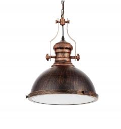 Lampada a sospensione in Stile Industriale vintage in metallo di colore ottone antico con nero ELIGIO W1