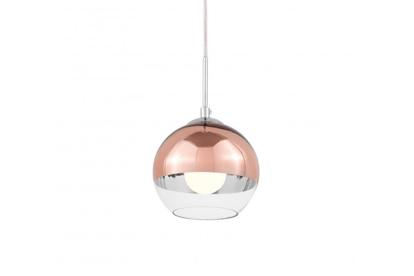 Lampada a sospensione di design a sfera in vetro VERONI D15 Oro Rosa