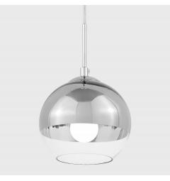 Lampada a sospensione design a sfera in vetro colore cromato e trasparente Veroni D20