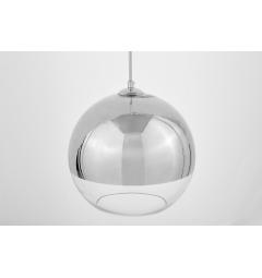 Lampada a sospensione design a sfera in vetro colore cromato e trasparente Veroni D30