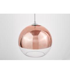 Lampada a sospensione design a sfera in vetro colore Oro Rosa e trasparente Veroni D30