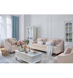 salotto  con divani in velluto shabby chic beige