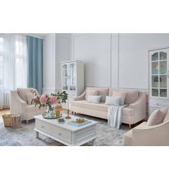 salotto provenzale con divani in velluto  beige