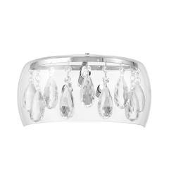 Applique lampada da parete moderno di design paralume in vetro trasparente con cristalli TOSSO W1