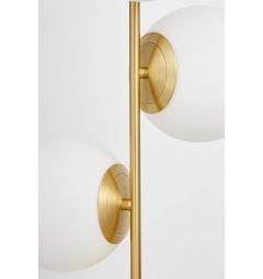 Lampadario a sospensione di design moderno 4 luci a sfere STELVIO W4 Ottone particolare attacco paralume