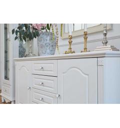 credenza provenzale bianca con cassetti e due ante in legno