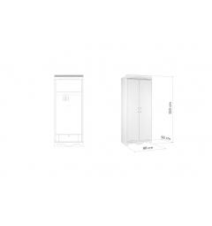 armadio bianco due ante in legno per camera da letto