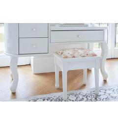 mobile pettiniera specchiera legno bianco con sgabello