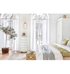 cassettiera comodino colore bianco a 5 cassetti stile classico arredo proprio casa camera da letto bagno salotto princess 816-5