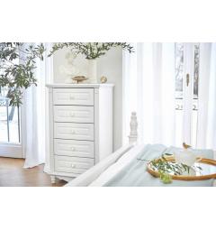 cassettiera comodino colore bianco a 5 cassetti stile classico arredo  salotto princess