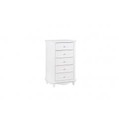 cassettiera comodino colore bianco a 5 cassetti stile classico arredo  salotto princess