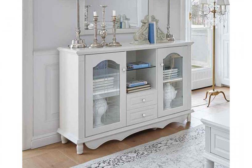 Mobile buffet bianco stile provenzale ante vetro PRINCESS 882