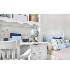 Libreria con scrivania provenzale bianca con cassetti princess