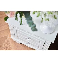 comodino stile provenzale in legno bianco con cassetti