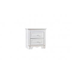 comodino legno bianco con due cassetti stile provenzale