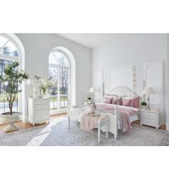 Comodino Princess 879 colore Bianco camera da letto in stile francese
