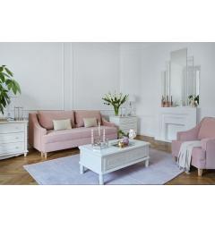 divano rosa cipria velluto tre posti stile Shabby Chic salone