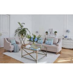 salotto stile provenzale con divani in velluto 3 posti beige