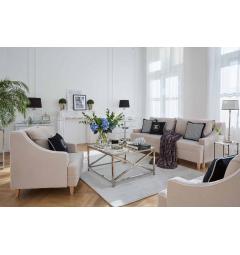 salotto stile classico con divani in velluto beige arrediorg