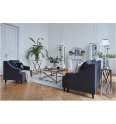 poltrona stile provenzale velluto grigio con divano
