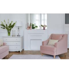 poltrona shabby chic velluto rosa cipria