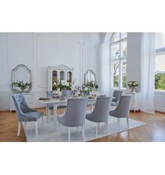 tavolo allungabile provenzale bianco sedie in velluto