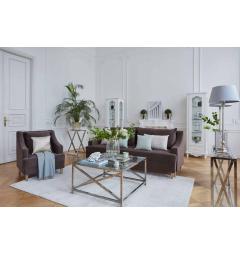 poltroncine shabby chic velluto marrone