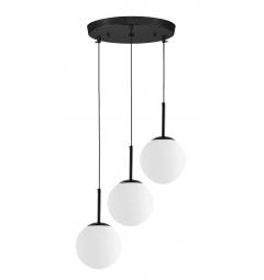 lampada da soffitto moderna tre sfere struttura nera fedrica w3