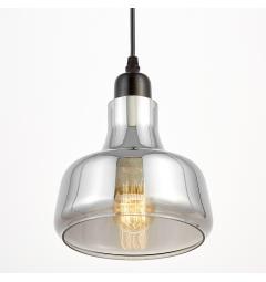 Lampada a sospensione paralume in vetro grigio fumo design moderno industriale arrediorg