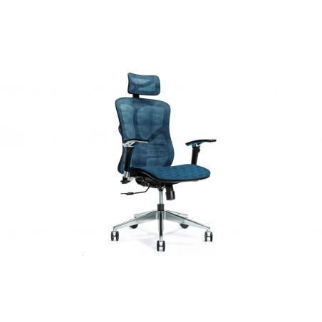 Poltrona ergonomica ufficio con ruote in rete blu ERGO 500-Arrediorg