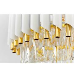 Lampadario da soffitto cristallo moderno bianco e oro