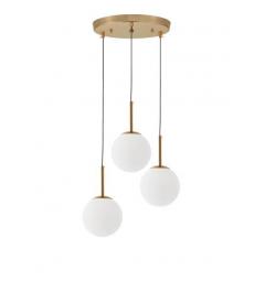 Lampada da terra sfere vetro struttura ottone FREDICA W3 lampadine E27