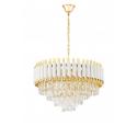 Lampadario a sospensione con cristalli bianco e oro MAZINI D50