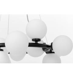 Lampadario con bocce bianche struttura metallo nera MARSIADA W25