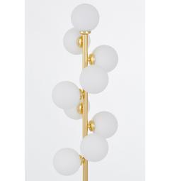 Lampada da terra paralumi vetro bianco opalino dorata PETRICA W9