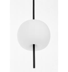 Lampada moderna a sospensione  palla bianca stelo metallo nero ALPINA D20