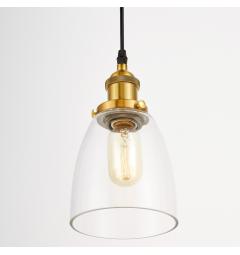 lampada a sospensione ottone vetro stile industriale